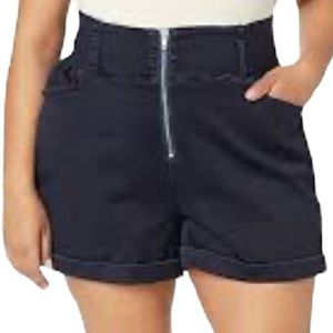 City Chic Pin Up Zip Up shorts
